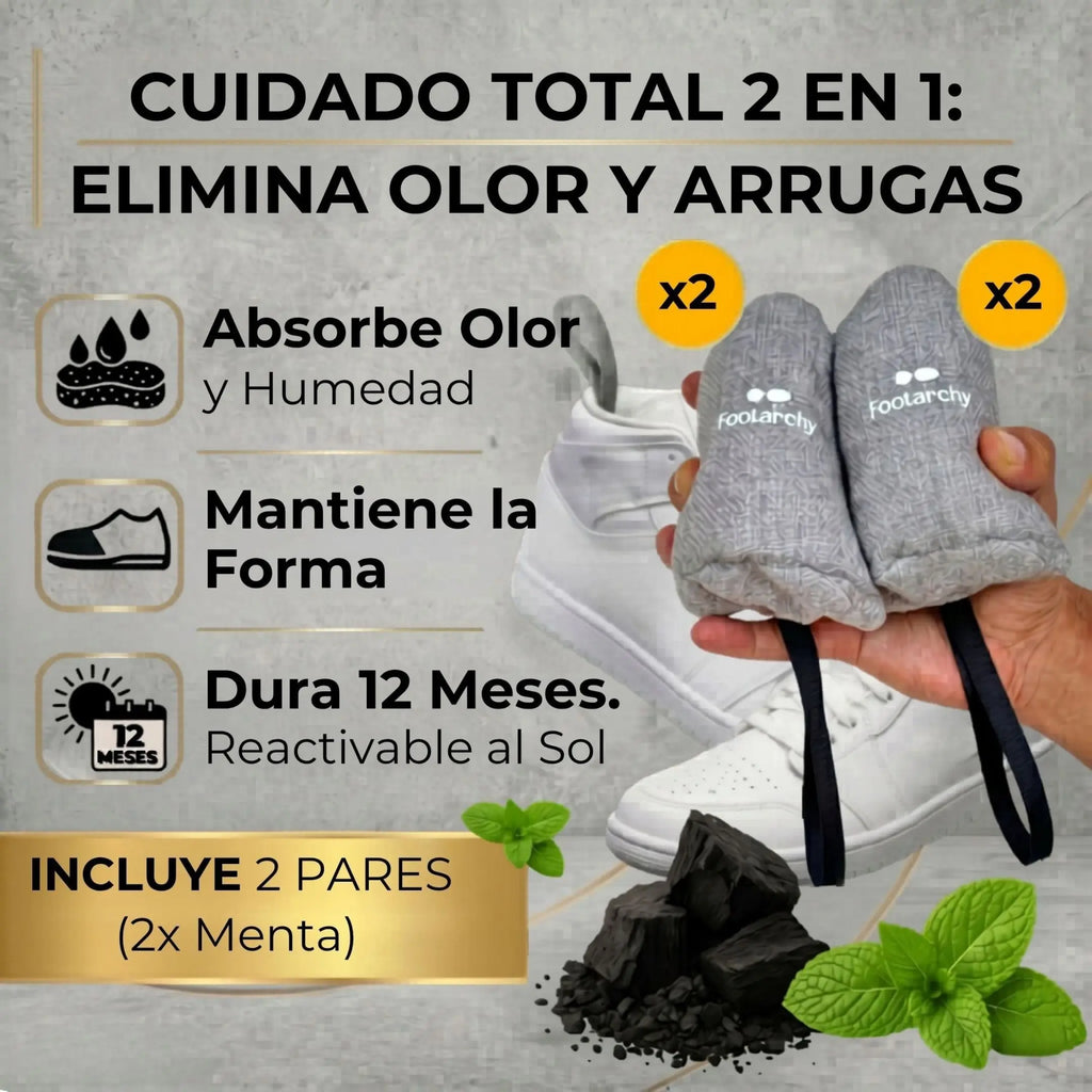 Bolsas Desodorantes Aroma Menta (4x80g) – Pack Ahorro Carbón Activado para Deporte (2 Pares) Footarchy Hub S.L.