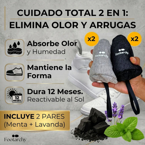 Bolsas Desodorantes Aroma Menta y Lavanda (4x80g) – Carbón Activado Deporte y Uso Diario (2 Pares) Footarchy Hub S.L.