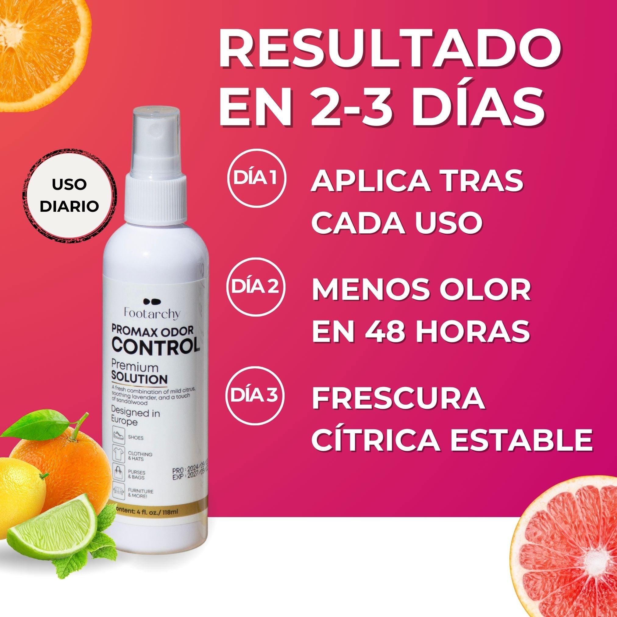 ProMax Odor Control – Spray Desodorante Cítrico para Calzado y Accesorios