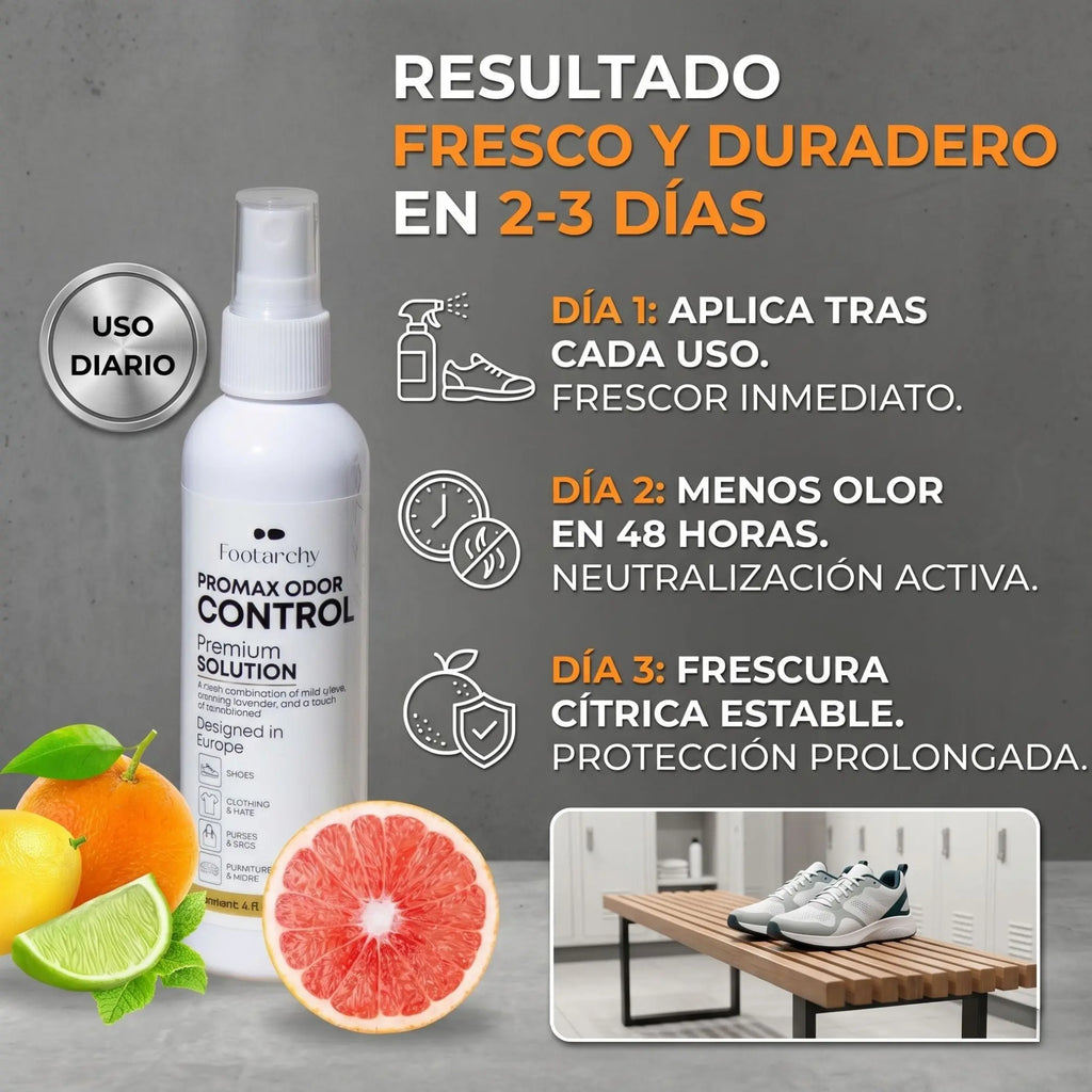 Spray Ambientador Cítrico para Calzado y Accesorios (118ml) – Sin Residuos de Talco Footarchy Hub S.L.