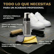 Kit de Limpieza Profesional para Zapatillas – Espuma, 2 Cepillos (Soft y Hard) y Toalla de Microfibra Footarchy Hub S.L.