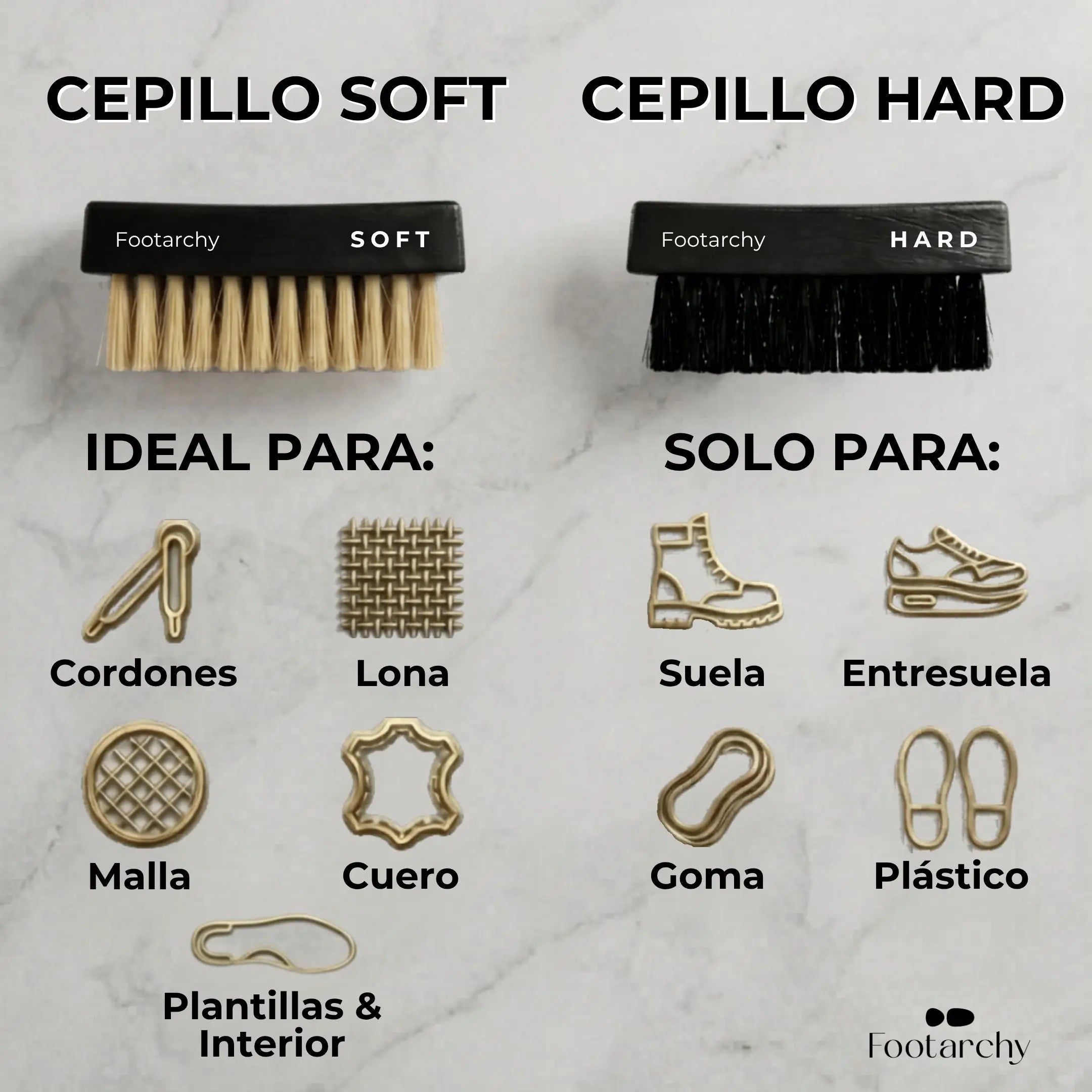 Kit de Limpieza Profesional para Zapatillas – Espuma, 2 Cepillos (Soft y Hard) y Toalla de Microfibra Footarchy Hub S.L.