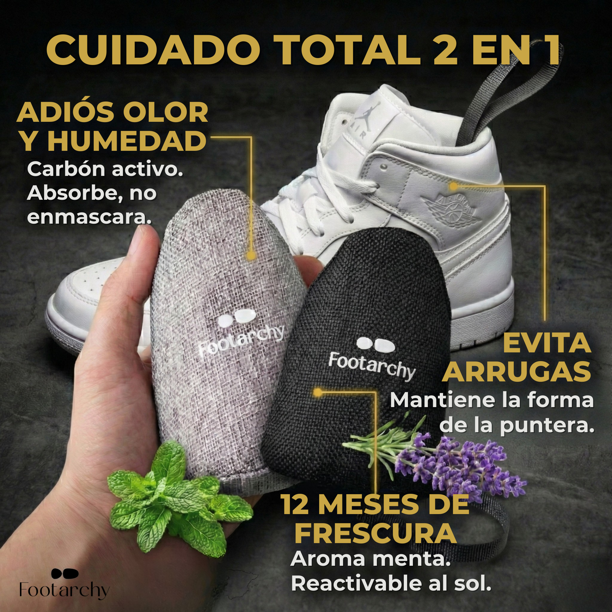 Pack Ahorro: Desodorante Menta y Lavanda + Horma Flexible (2 Pares)